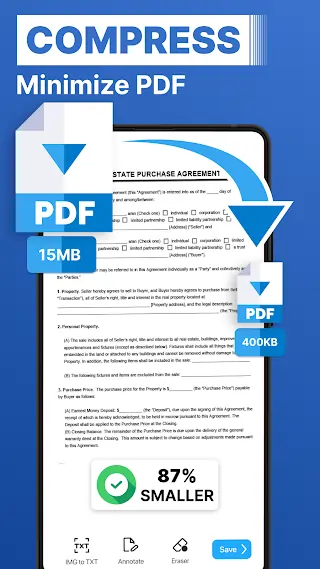 Compress PDF files with TapScanner Pro